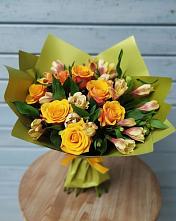 Букет цветов из:  Альстромерии и Розы в Мокроусово