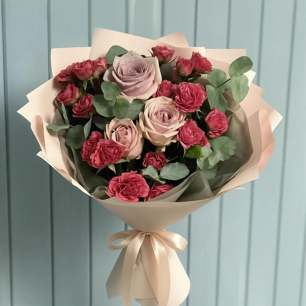 Букет цветов из: Гвоздики и Розы в Мокроусово