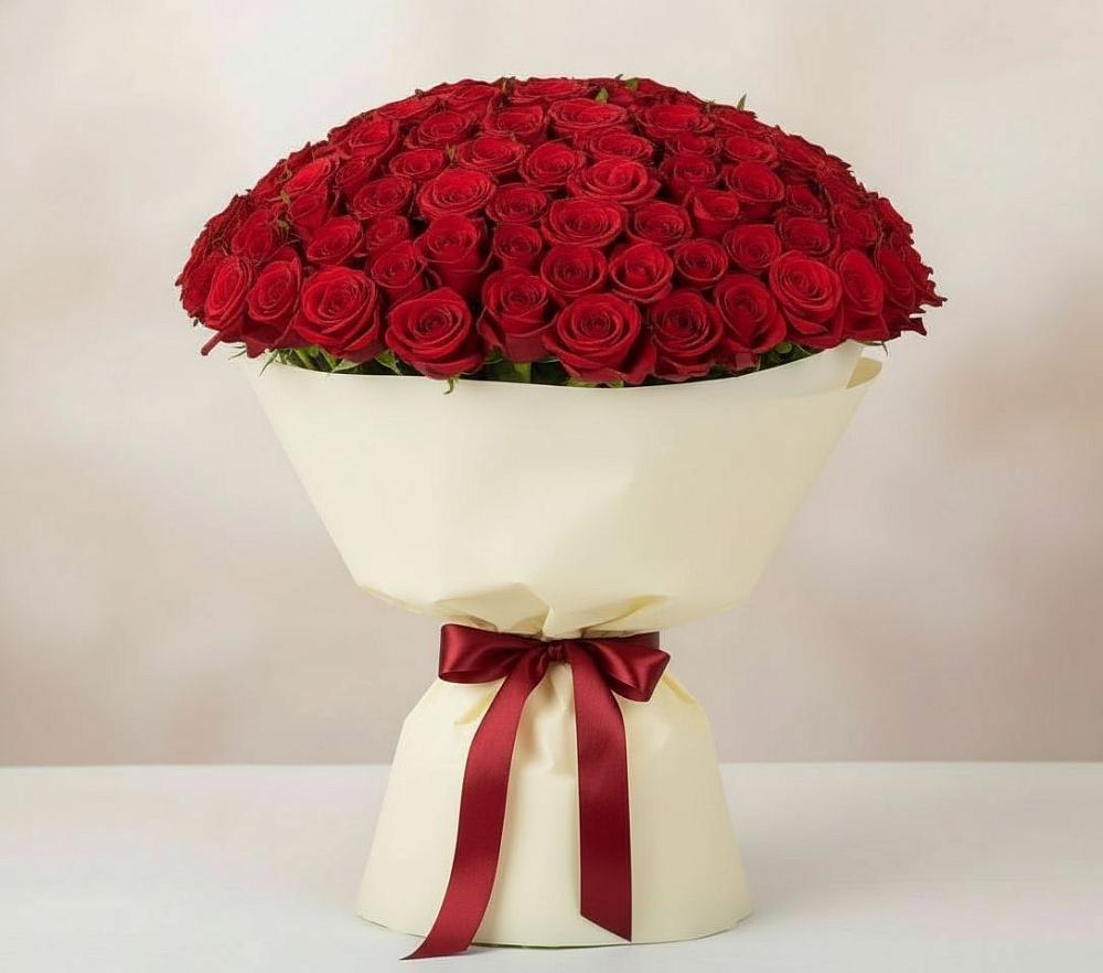 Букет 101 Красная роза Милано в Мокроусово