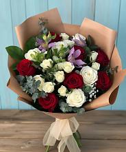 Букет цветов из:  Розы и Альстромерии в Мокроусово