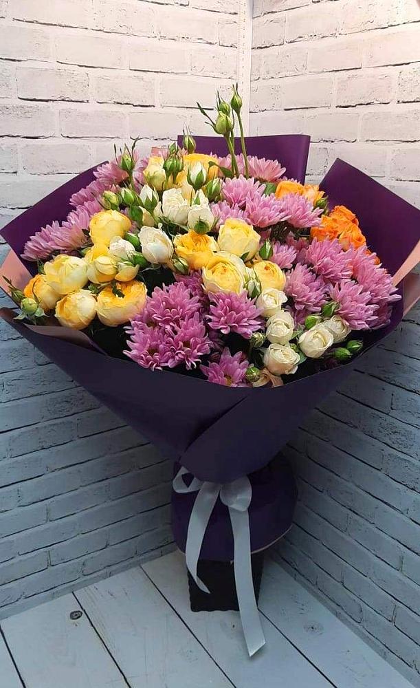Букет цветов из: Хризантемы и Розы в Мокроусово