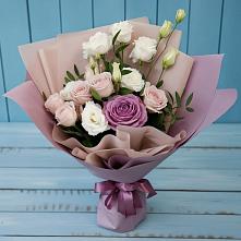 Букет цветов из:  Розы и Лизиантусы в Мокроусово