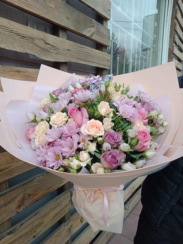 Букет цветов из: Розы и Хризантемы в Мокроусово