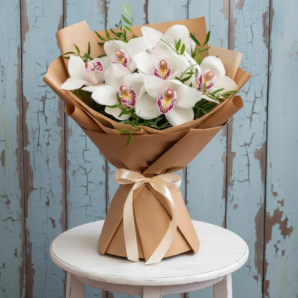Букет цветов из: Орхидеи и Розы в Мокроусово