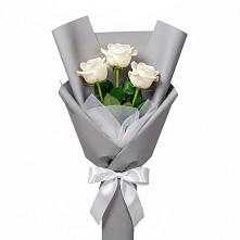 Букет 3 белые розы #REPLACE_PRED# Мокроусово