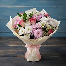 Букет цветов из:  Хризантемы, Альстромерии и Розы в Мокроусово