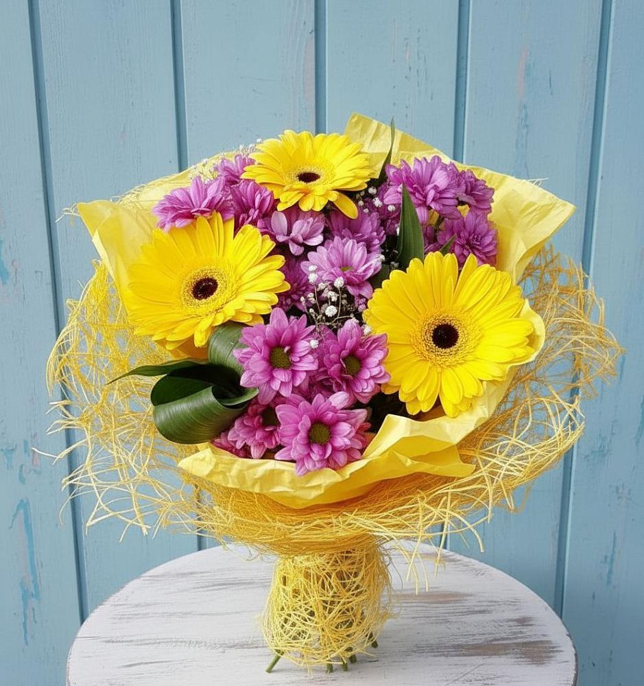 Букет цветов из: Хризантемы и Герберы в Мокроусово