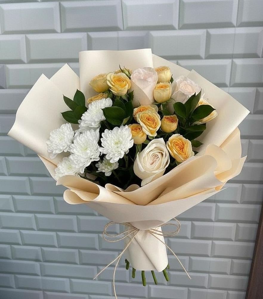 Букет цветов из: Розы и Хризантемы в Мокроусово