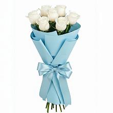 Букет 7 белых роз Проуд в Мокроусово