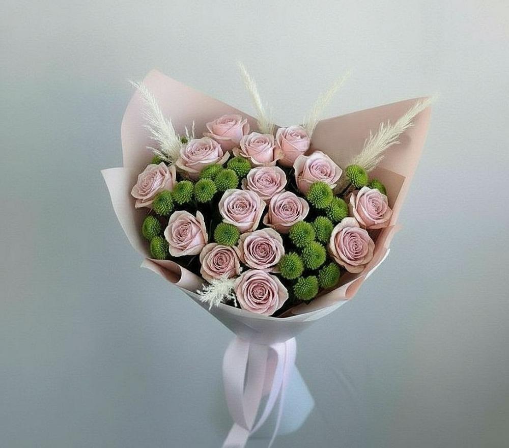 Букет цветов из: Розы и Хризантемы в Мокроусово