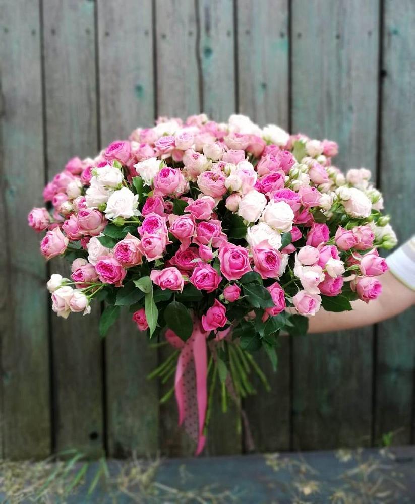 Букет Розовые кустовые розы Натали и Лав Лидия в Мокроусово