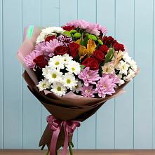 Букет цветов из:  Розы, Хризантемы и Альстромерии в Мокроусово