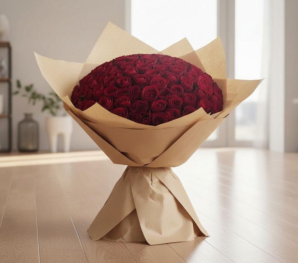 Букет 101 Красная роза в Мокроусово