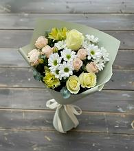 Букет цветов из:  Альстромерии, Розы и Хризантемы в Мокроусово