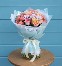 Букет цветов из:  Хризантемы и Розы в Мокроусово