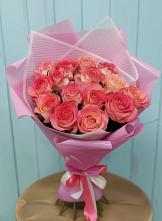 Букет 15 Розовых роз Равель в Мокроусово
